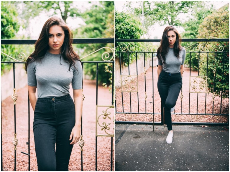 female model portrait in a garden