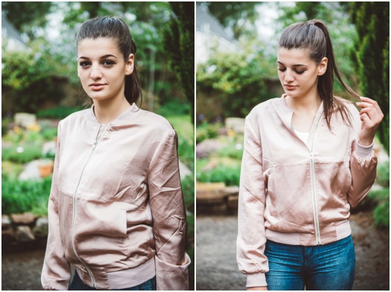 female model portrait in a garden