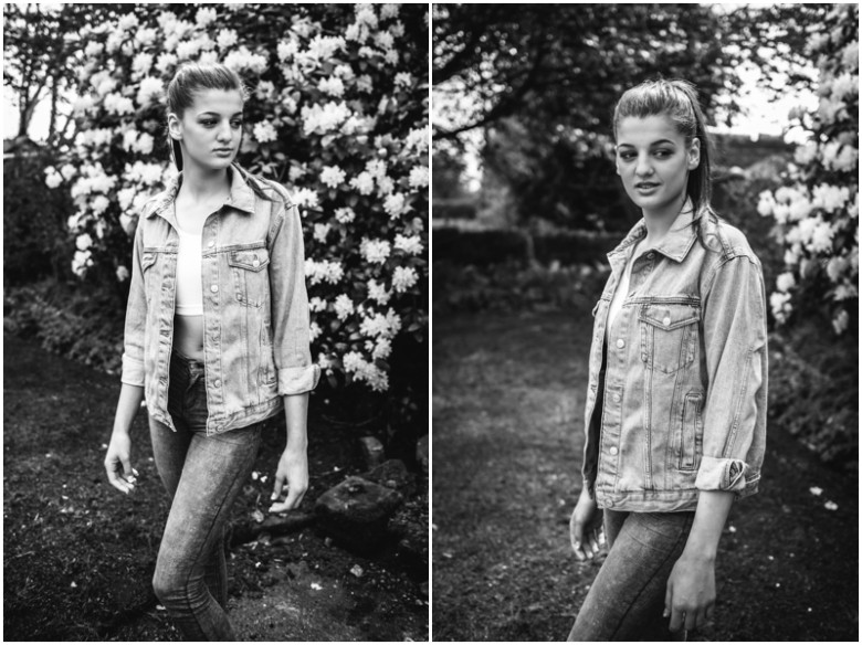 female model portrait in a garden