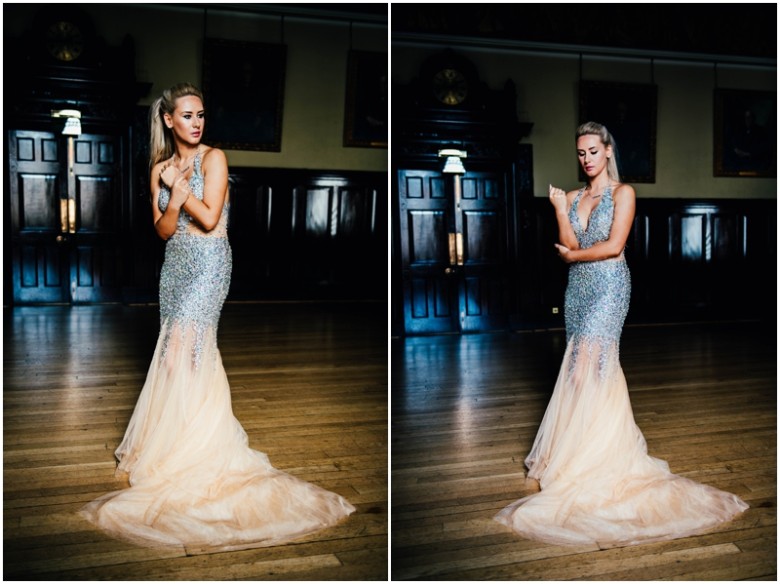 fashion model wearing a ball gown