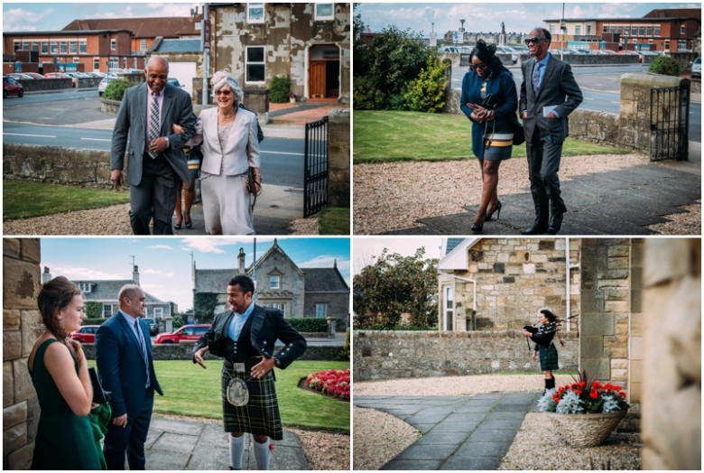 guests arriving for a wedding