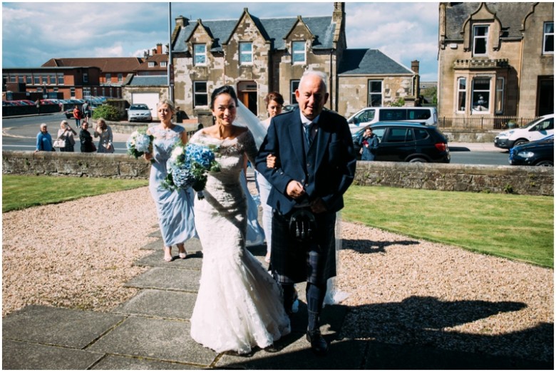 bride arriving for her wedding