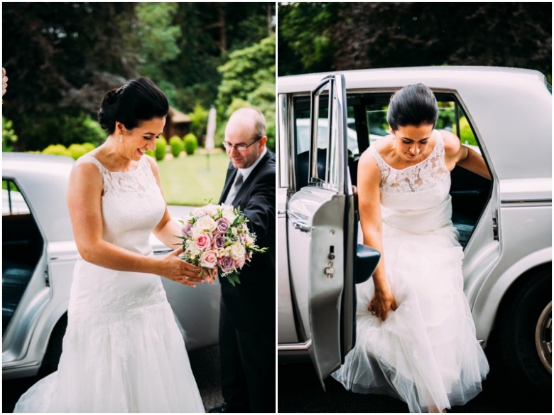 bride arriving for her wedding