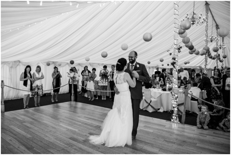 bride and groom first dance