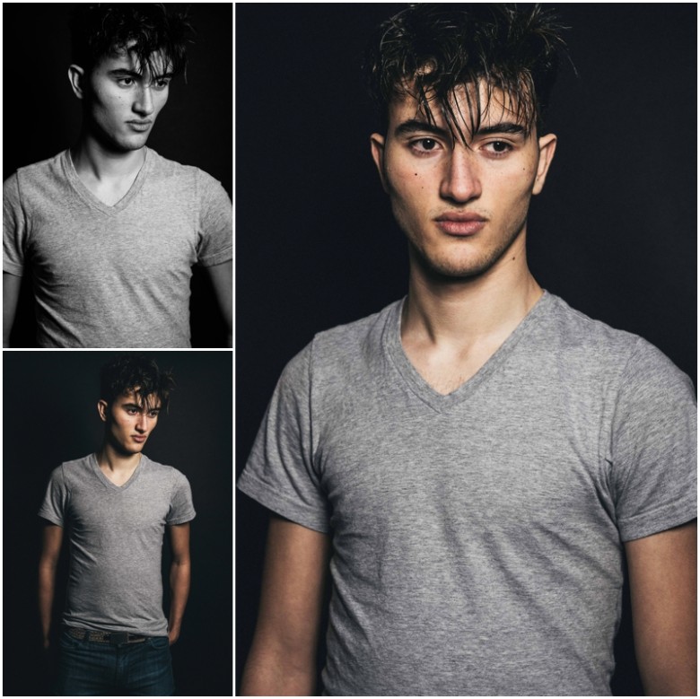 young male studio fashion photoshoot