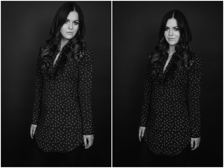 girl photographed in a studio