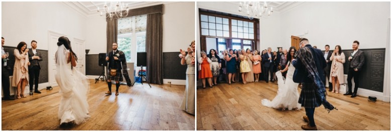 bride and grooms first dance