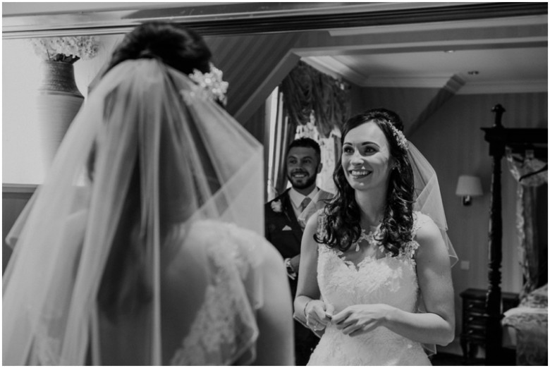 bride and her bridal party getting ready