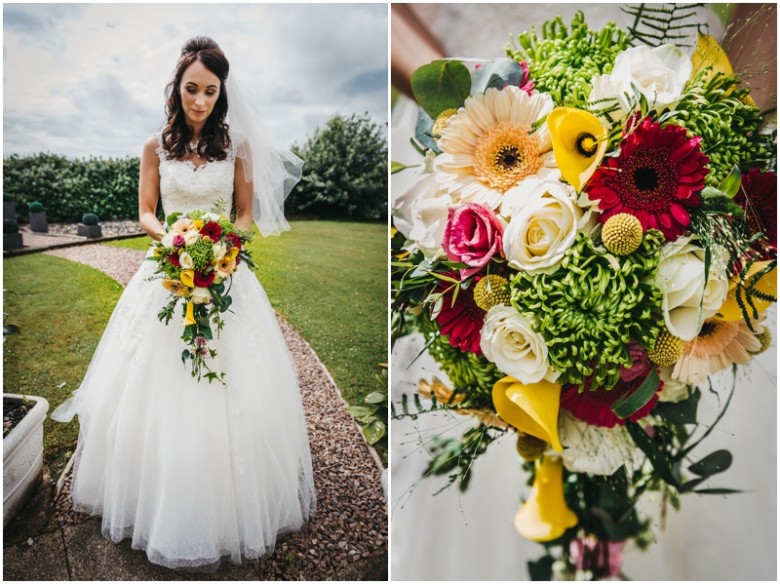 bride and her flowers