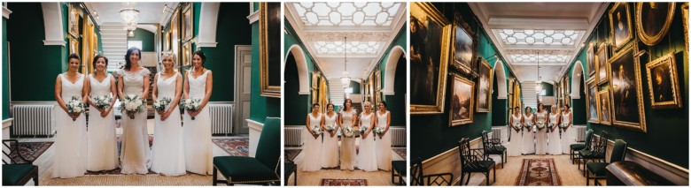 bride and her bridal party getting ready