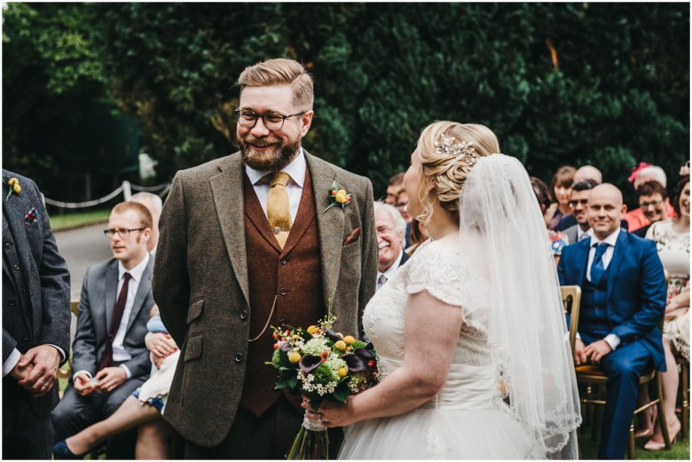 bride and groom at their wedding ceremony