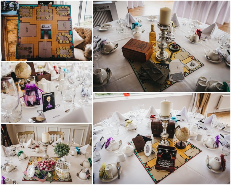 wedding table theme of cluedo