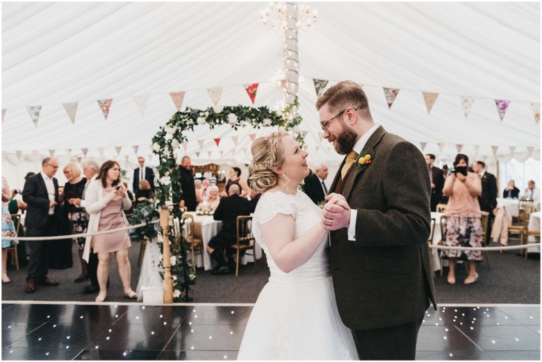 bride and grooms first dance