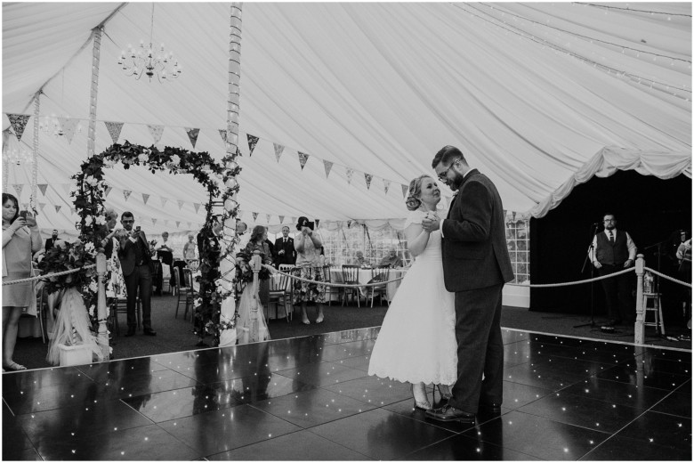 bride and grooms first dance