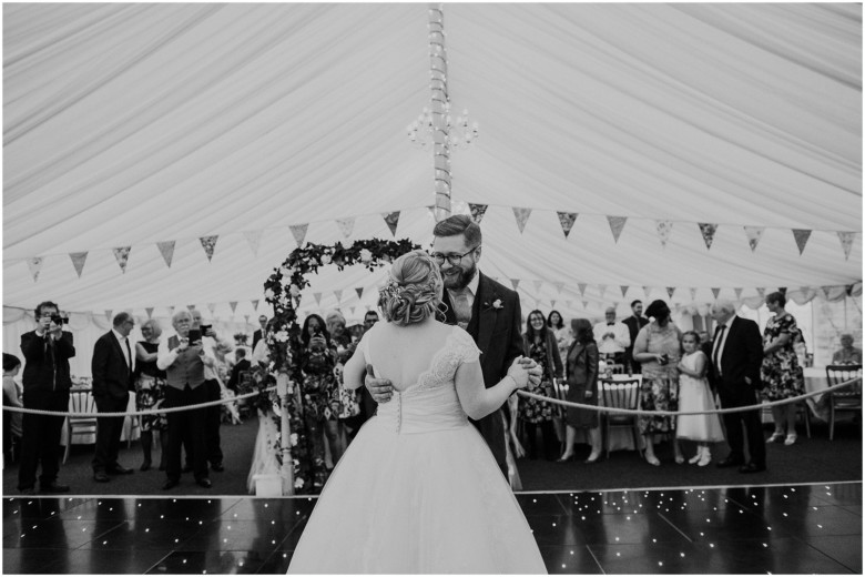 bride and grooms first dance