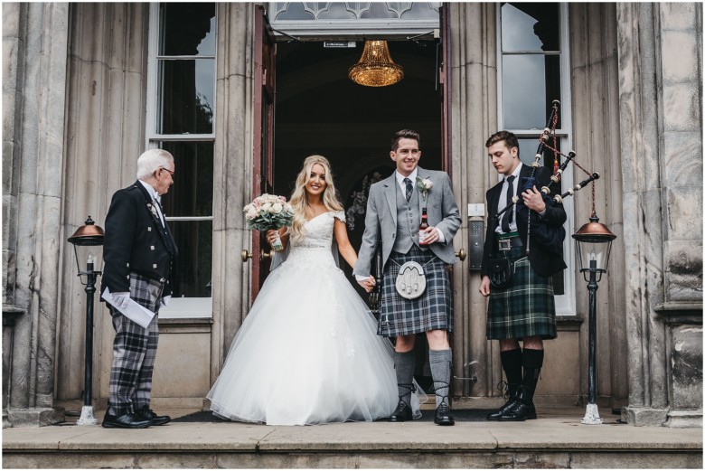 bride and groom getting married