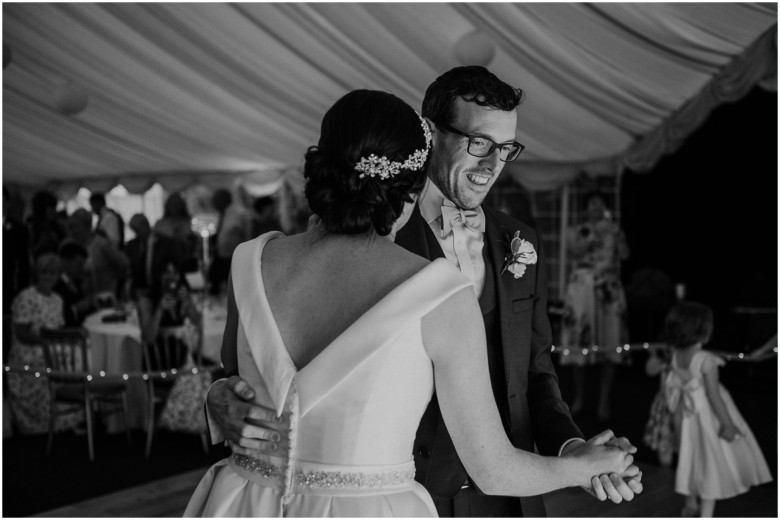 bride and groom on their first dance