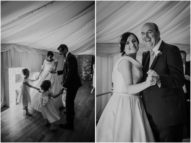 bride and groom on their first dance