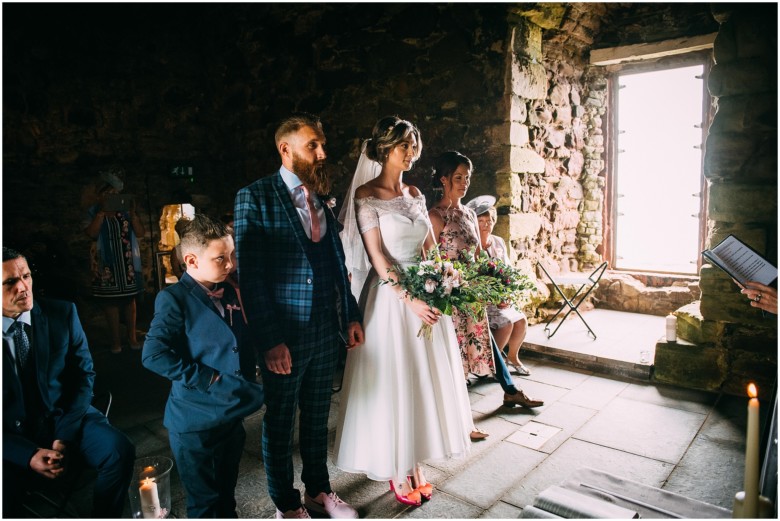 wedding ceremony in a scottish castle