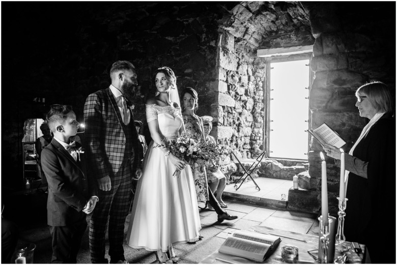 wedding ceremony in a scottish castle
