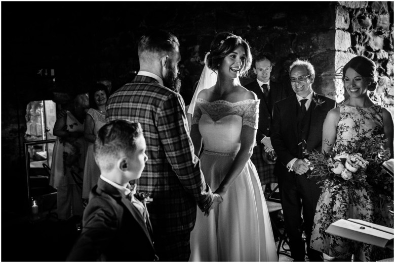 wedding ceremony in a scottish castle