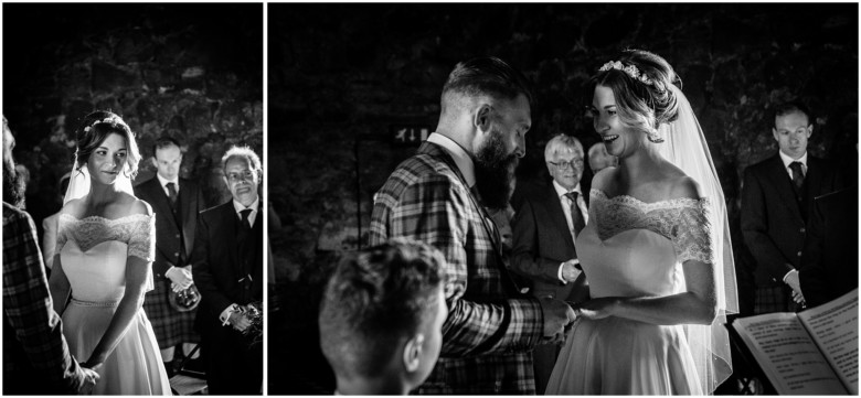 wedding ceremony in a scottish castle