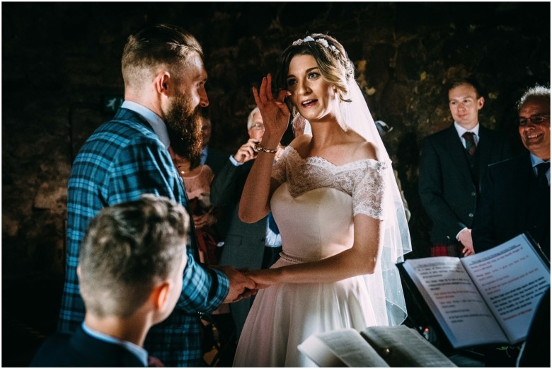 wedding ceremony in a scottish castle