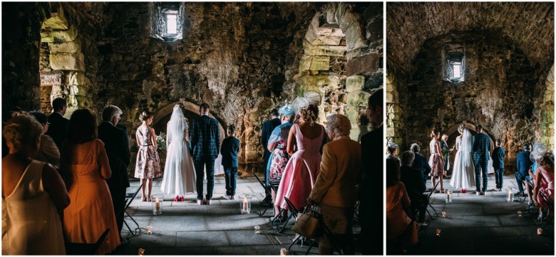 wedding ceremony in a scottish castle