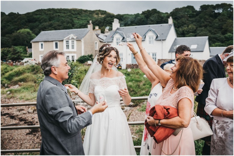 bride and confetti