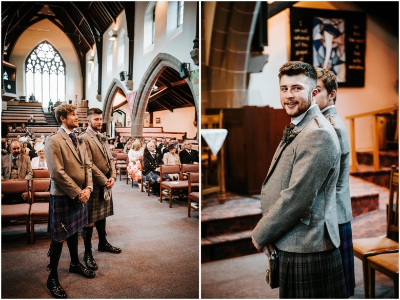 groom waiting at the alter