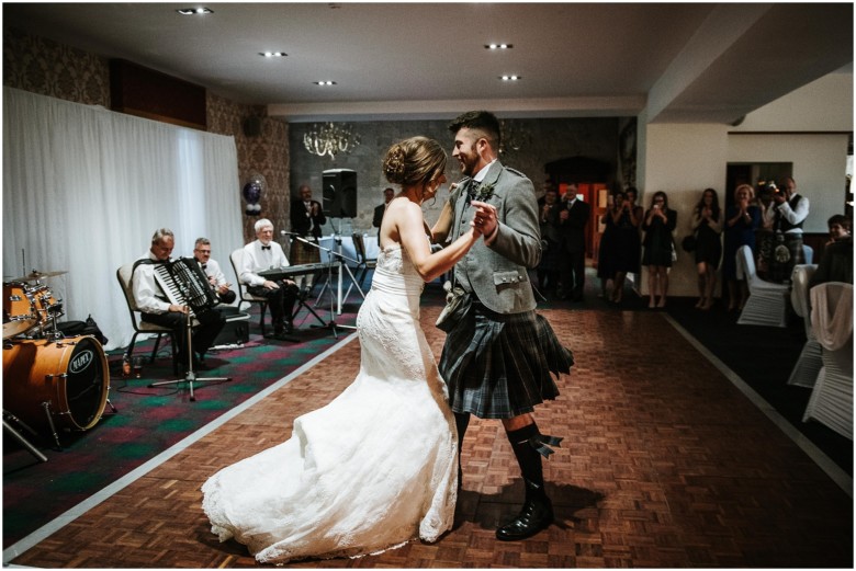 bride and groom first dance