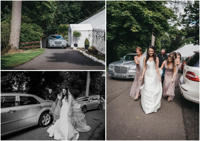 bride arriving at her wedding