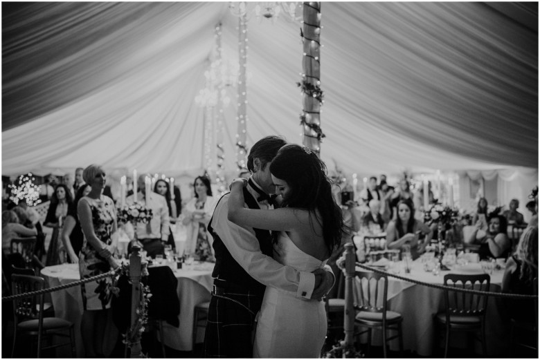 bride and grooms first dance