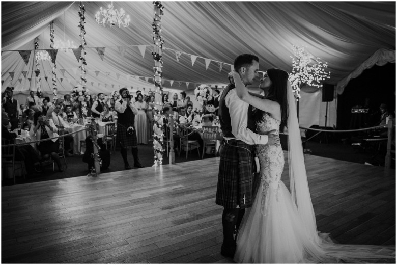 bride and groom first dance