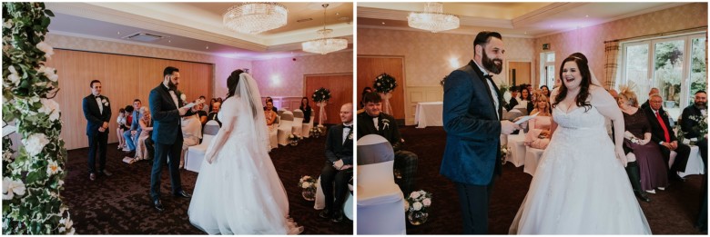 bride and groom at their wedding ceremony