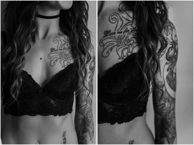 photoshoot for a tattooed female model