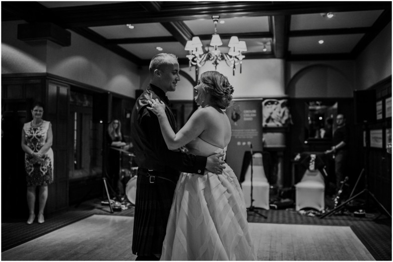 bride and grooms first dance