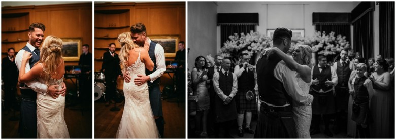 bride and grooms first dance