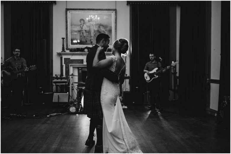 bride and groom first dance