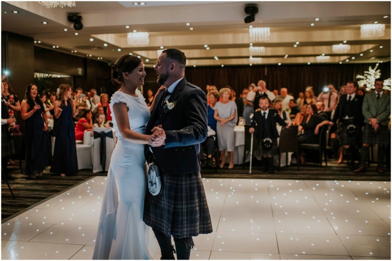 bride and grooms first dance