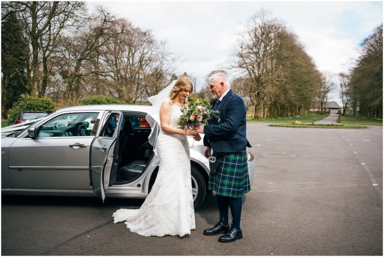 bride arriving for her wedding