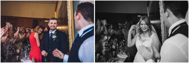 bride and groom in a scottish castle