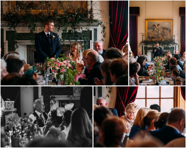 bride and groom in a scottish castle