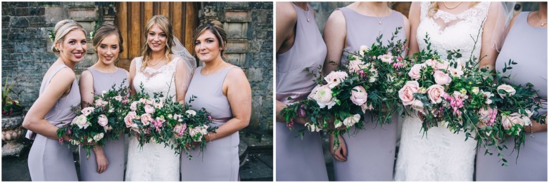 bride and groom in a scottish castle