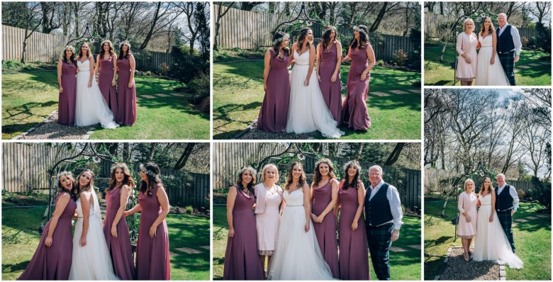 bride and her bridesmaids 