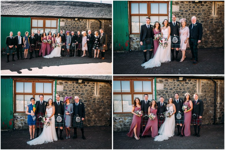 bridal party and family