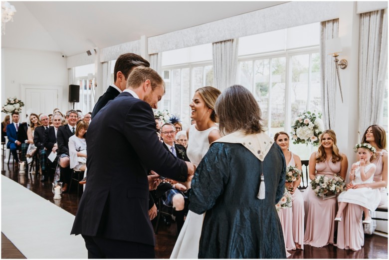 wedding ceremony in a castle