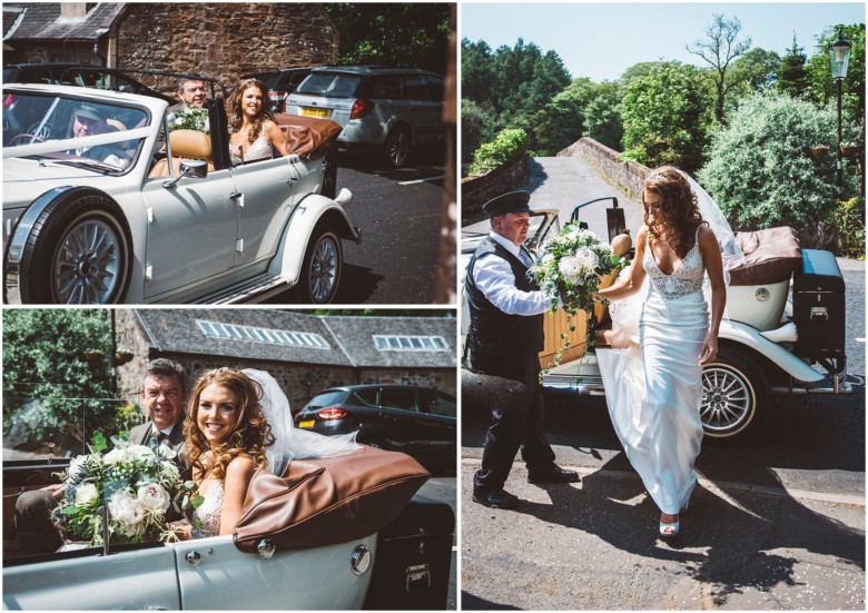 bride arriving at church