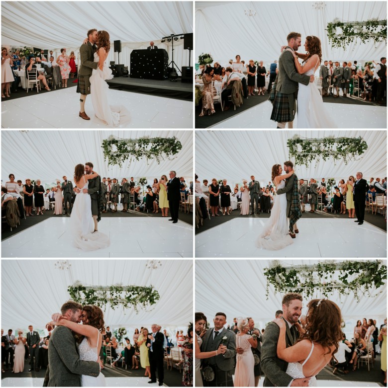 bride and groom first dance