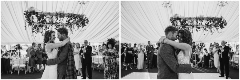 bride and groom first dance